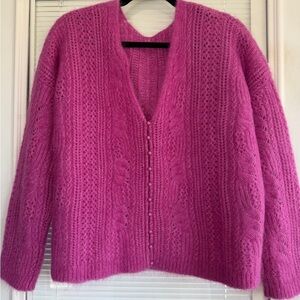 Sezane Fuchsia Women's Cardigan